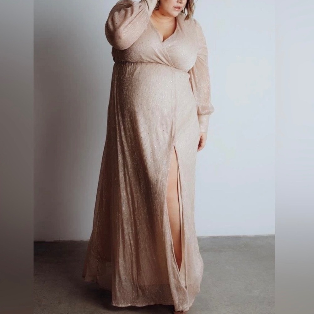 New Baltic Born‎ Champagne Cream Abigail Sequin Sparkle Maxi Dress Size XXL